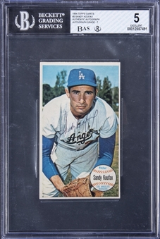 1964 Topps Giants #3 Sandy Koufax SP Signed Card – BGS EX 5/BGS 7